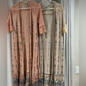 Set of two new long vocal cardigans. Made in the USA. Small